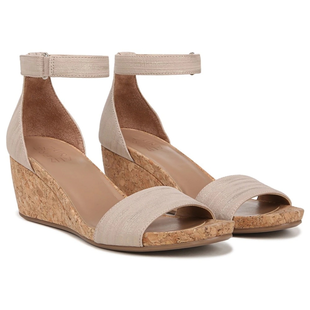 Naturalizer Areda Beige Wedge Sandals